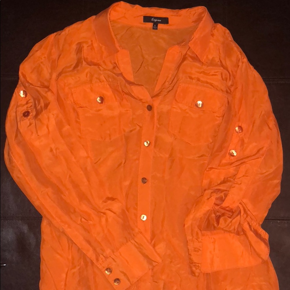 Express Button Down Silk Shirt - image 1